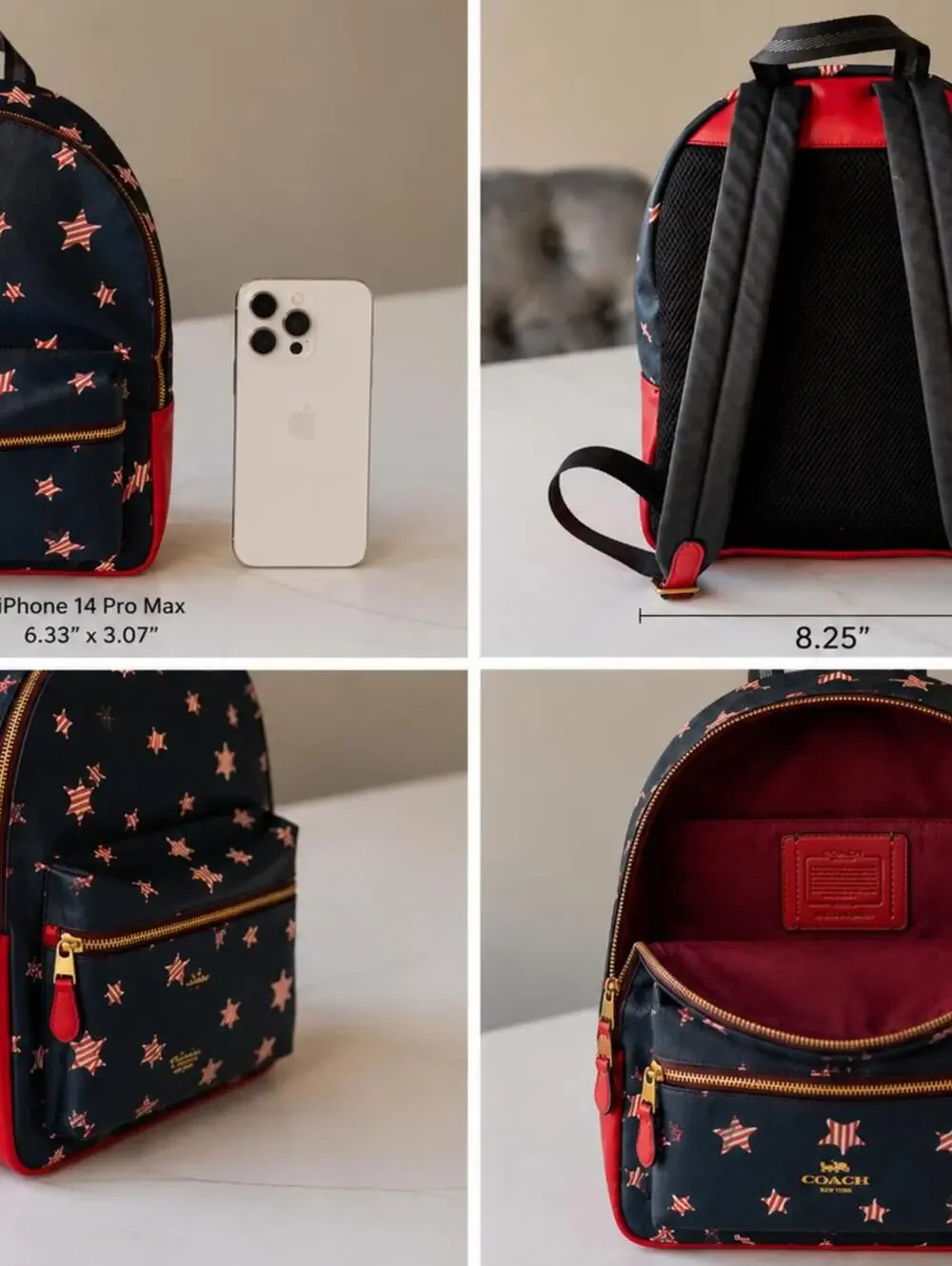 Coach Charlie Star Print Mini Backpack NWOT